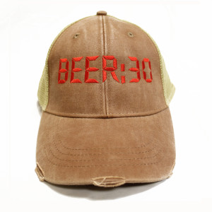 distressed trucker embroidery hat example