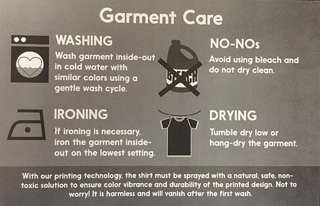 Garment Care Card