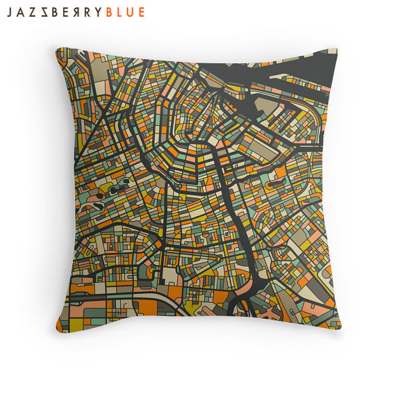 Amsterdam Map Pillow